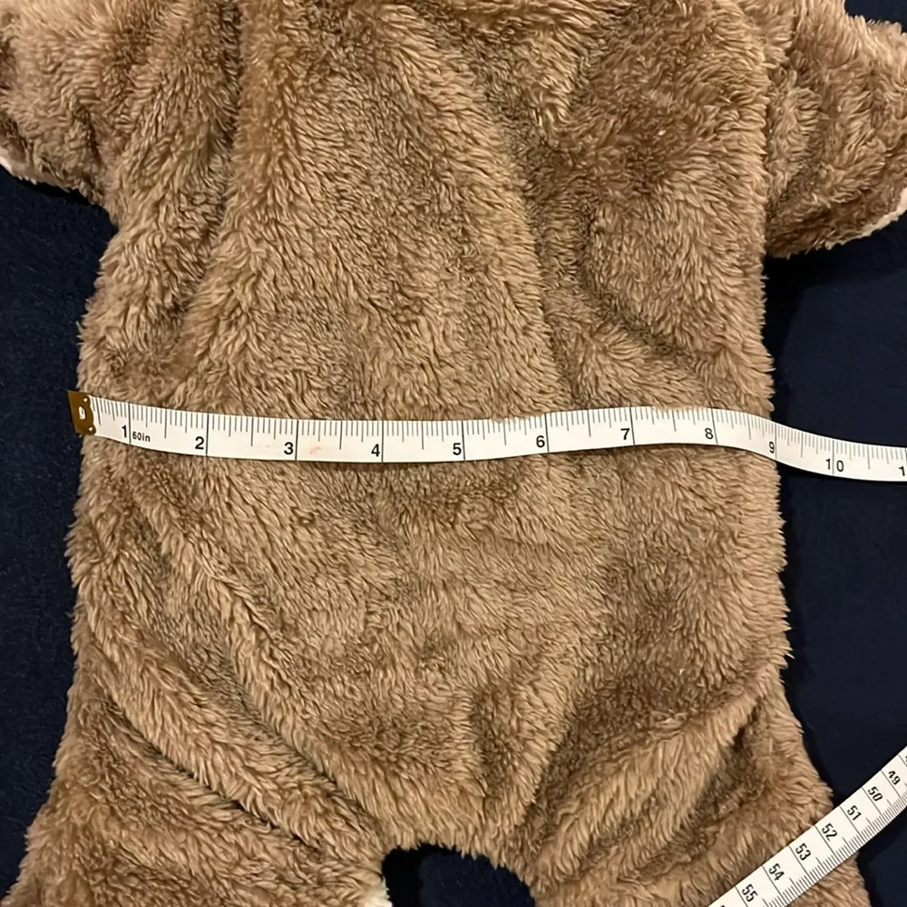 NWT Dog Reindeer costume / coat faux fur brown and white size M - Picture 7 of 8